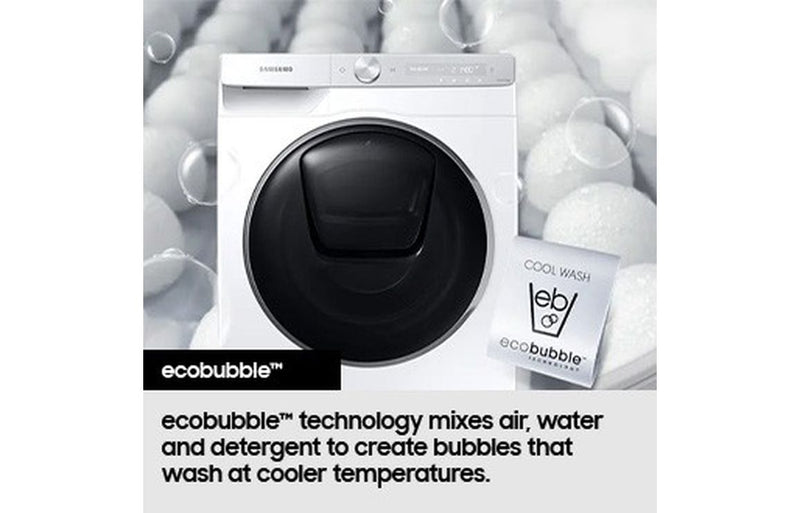 Samsung WD80T046BE/EU F/S 8/5kg 1400rpm ecobubble Washer Dryer - White