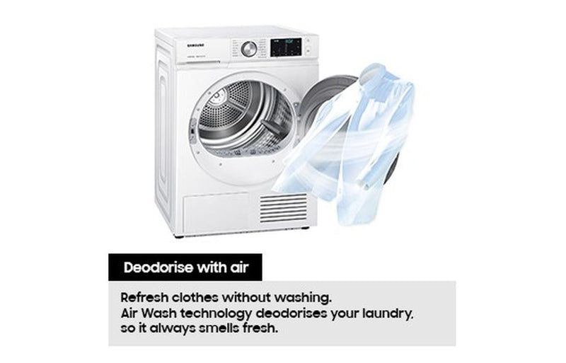 Samsung WD80T046BE/EU F/S 8/5kg 1400rpm ecobubble Washer Dryer - White