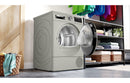 Bosch Series 6 WQG245S9GB F/S 9kg Heat Pump Condenser Dryer - Silver
