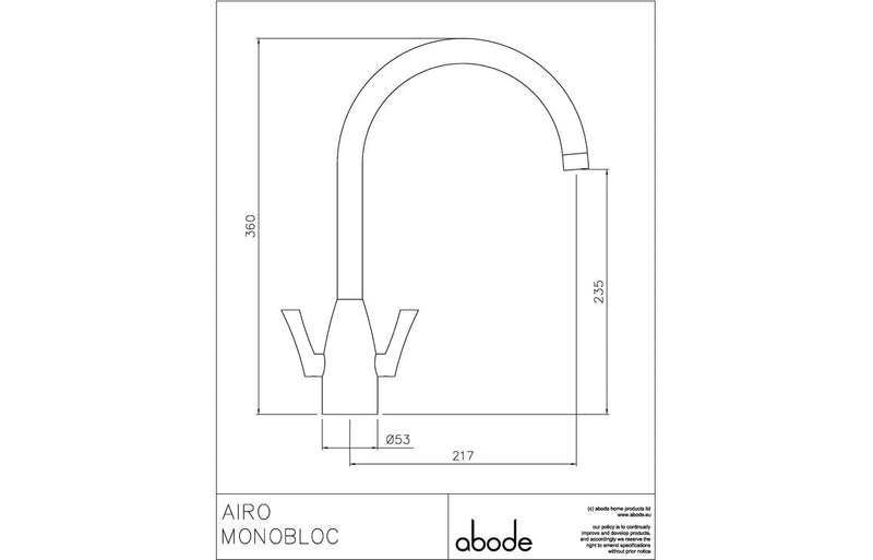 Abode Airo Monobloc Mixer Tap - Gun Metal - The Kitchen Box