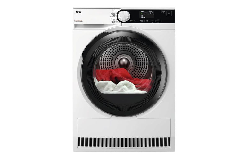 AEG TR739G4B F/S 9kg Heat Pump Condenser Dryer - White - The Kitchen Box