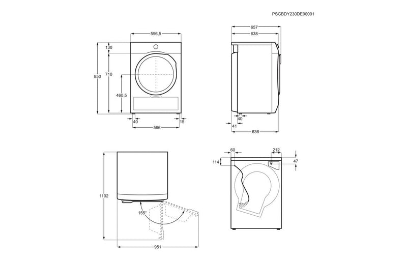 AEG TR739G4B F/S 9kg Heat Pump Condenser Dryer - White - The Kitchen Box