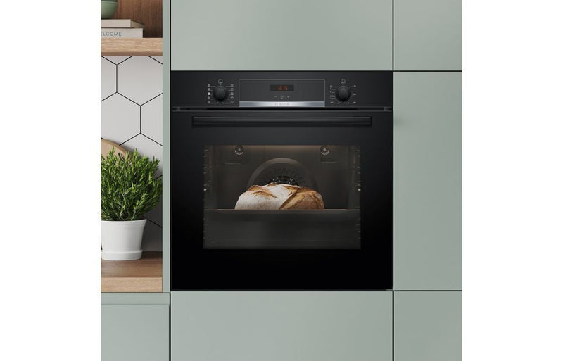 Bosch Series 4 HQA534BB3B Single Electric Oven with Added Steam - Black - The Kitchen Box