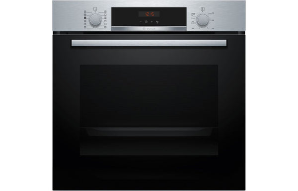 Bosch Series 4 HQA574BS3B Single Pyrolytic Oven with Added Steam - Black & Stainless Steel - The Kitchen Box