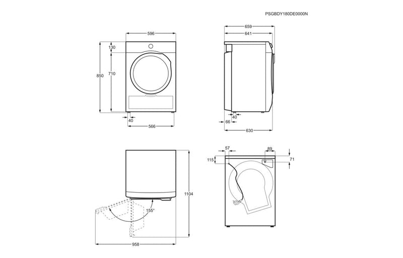 Electrolux EDCD648WD F/S 8kg Condenser Dryer - White - The Kitchen Box