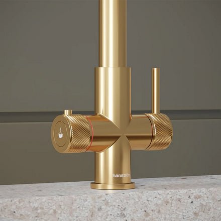 Hanstrom 3 - in - 1 Flex Touch Instant Boiling Water Tap - Brushed Gold - The Kitchen Box