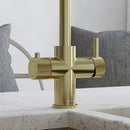 Hanstrom 3 - in - 1 Square Touch Instant Boiling Water Tap - Brushed Brass - The Kitchen Box