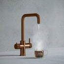 Hanstrom 3 - in - 1 Square Touch Instant Boiling Water Tap - Brushed Copper - The Kitchen Box