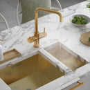 Hanstrom 3 - in - 1 Square Touch Instant Boiling Water Tap - Brushed Gold - The Kitchen Box