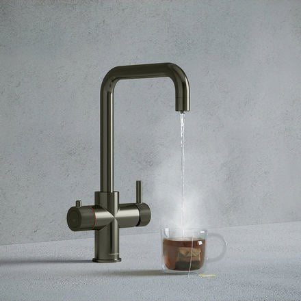 Hanstrom 3 - in - 1 Square Touch Instant Boiling Water Tap - Brushed Gunmetal Grey - The Kitchen Box