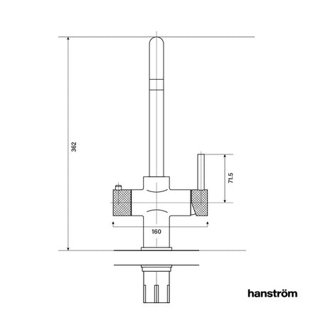 Hanstrom 3 - in - 1 Square Touch Instant Boiling Water Tap - Chrome - The Kitchen Box