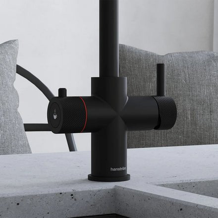Hanstrom 3 - in - 1 Square Touch Instant Boiling Water Tap - Matt Black - The Kitchen Box