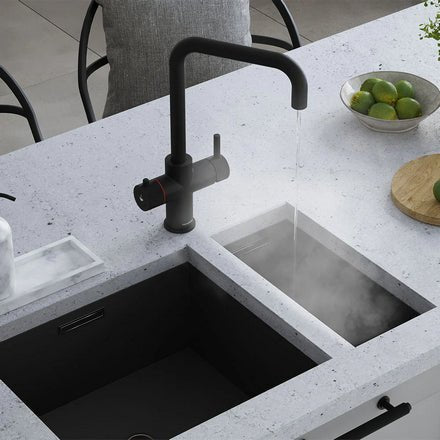 Hanstrom 3 - in - 1 Square Touch Instant Boiling Water Tap - Matt Black - The Kitchen Box