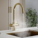 Hanstrom 3 - in - 1 Swan Touch Instant Boiling Water Tap - Brushed Brass - The Kitchen Box