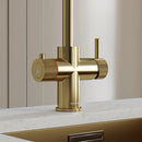 Hanstrom 3 - in - 1 Swan Touch Instant Boiling Water Tap - Brushed Brass - The Kitchen Box