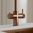 Hanstrom 3 - in - 1 Swan Touch Instant Boiling Water Tap - Brushed Copper - The Kitchen Box