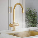 Hanstrom 3 - in - 1 Swan Touch Instant Boiling Water Tap - Brushed Gold - The Kitchen Box