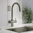 Hanstrom 3 - in - 1 Swan Touch Instant Boiling Water Tap - Brushed Gunmetal Grey - The Kitchen Box