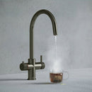 Hanstrom 3 - in - 1 Swan Touch Instant Boiling Water Tap - Brushed Gunmetal Grey - The Kitchen Box