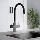 Hanstrom 3 - in - 1 Swan Touch Instant Boiling Water Tap - Matt Black - The Kitchen Box