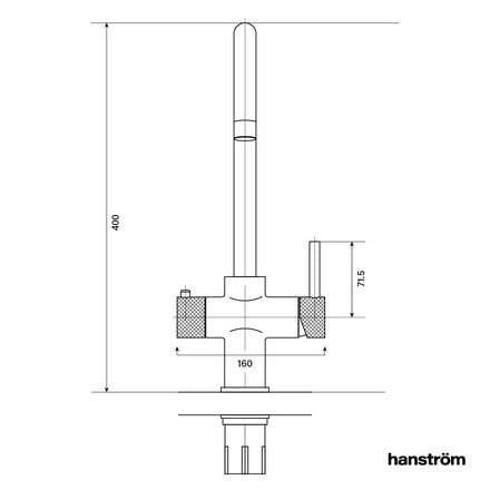 Hanstrom 3 - in - 1 Swan Touch Instant Boiling Water Tap - Matt Black - The Kitchen Box