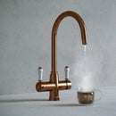 Hanstrom 3 - in - 1 Traditional Instant Boiling Water Tap - Brushed Copper - The Kitchen Box