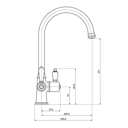 Hanstrom 3 - in - 1 Traditional Storan Pro Instant Boiling Water Tap - Brushed Bronze - The Kitchen Box