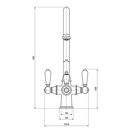 Hanstrom 3 - in - 1 Traditional Storan Pro Instant Boiling Water Tap - Brushed Bronze - The Kitchen Box