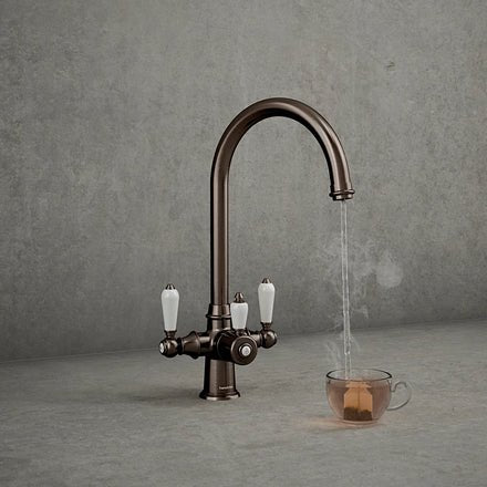 Hanstrom 3 - in - 1 Traditional Storan Pro Instant Boiling Water Tap - Brushed Bronze - The Kitchen Box