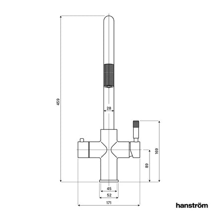 Hanstrom 4 - in - 1 Flex Pro Instant Boiling Water Tap - Chrome - The Kitchen Box