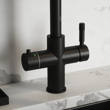 Hanstrom 4 - in - 1 Flex Pro Instant Boiling Water Tap - Matt Black - The Kitchen Box