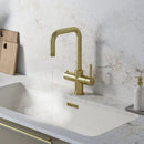 Hanstrom 4 - in - 1 Square Instant Boiling Water Tap - Champagne Gold - The Kitchen Box