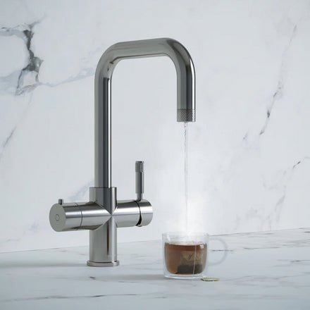 Hanstrom 4 - in - 1 Square Instant Boiling Water Tap - Chrome - The Kitchen Box