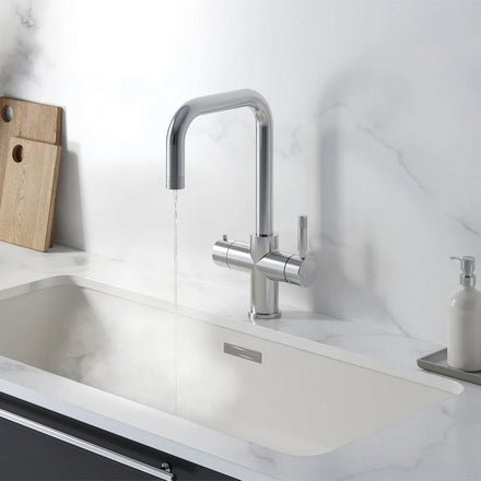 Hanstrom 4 - in - 1 Square Instant Boiling Water Tap - Chrome - The Kitchen Box