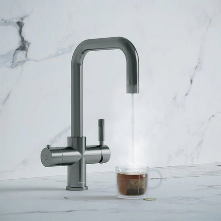 Hanstrom 4 - in - 1 Square Instant Boiling Water Tap - Matt Chrome - The Kitchen Box