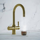 Hanstrom 4 - in - 1 Swan Instant Boiling Water Tap - Champagne Gold - The Kitchen Box