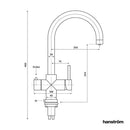 Hanstrom 4 - in - 1 Swan Instant Boiling Water Tap - Champagne Gold - The Kitchen Box