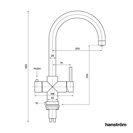 Hanstrom 4 - in - 1 Swan Instant Boiling Water Tap - Chrome - The Kitchen Box
