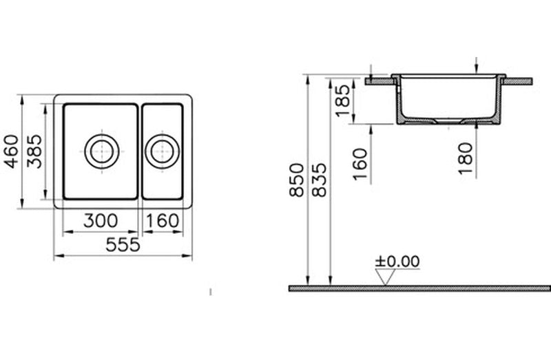 Prima 1.5B Inset Ceramic Sink (Inc. Waste) - White - The Kitchen Box
