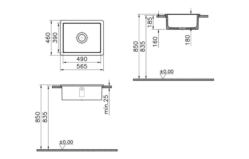Prima 1B Inset Ceramic Sink (Inc. Waste) - White - The Kitchen Box