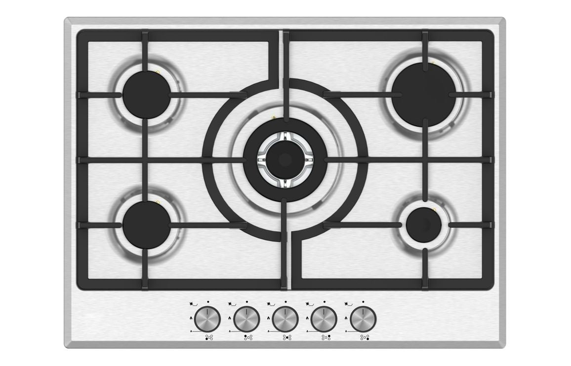 Prima PRGH118 70cm Gas Hob (Cast Iron) - Stainless Steel UK
