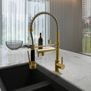 Verana 2 - in - 1 Flexible Pullout Spray Tap - Brushed Gold - The Kitchen Box