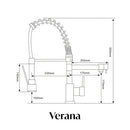 Verana 2 - in - 1 Flexible Pullout Spray Tap - Brushed Gold - The Kitchen Box