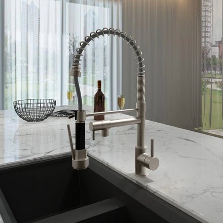 Verana 2 - in - 1 Flexible Pullout Spray Tap - Brushed Nickel - The Kitchen Box