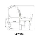 Verana 2 - in - 1 Flexible Pullout Spray Tap - Brushed Nickel - The Kitchen Box