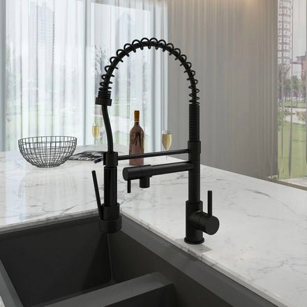Verana 2 - in - 1 Flexible Pullout Spray Tap - Matt Black - The Kitchen Box