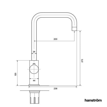 Verana 3 - in - 1 Square Instant Boiling Water Tap - Brushed Copper - The Kitchen Box