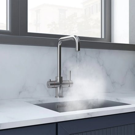 Verana 3 - in - 1 Square Instant Boiling Water Tap - Chrome - The Kitchen Box