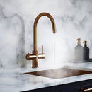 Verana 3 - in - 1 Swan Instant Boiling Water Tap - Brushed Copper - The Kitchen Box