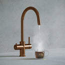 Verana 3 - in - 1 Swan Instant Boiling Water Tap - Brushed Copper - The Kitchen Box